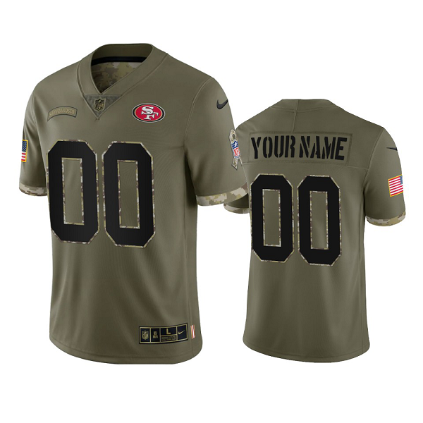 San Francisco 49ers Custom #00 Olive 2022 Salute To Service Limited Jersey