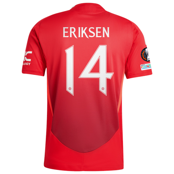 adidas Manchester United Christian Eriksen Home Jersey w/ Europa League Patches 24/25 (MUFC Red/Bright Red)