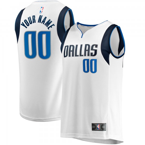 Youth Dallas Mavericks  Fanatics White Fast Break Replica Custom Jersey - Association Edition