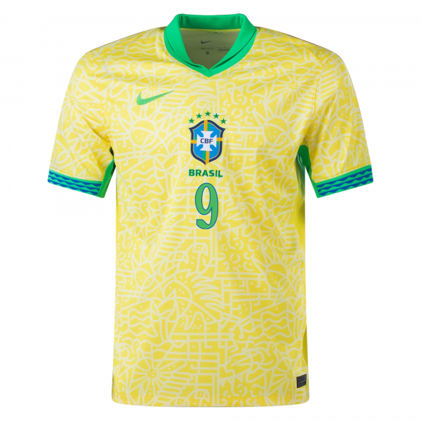 Nike Brazil Endrick Home Jersey 24/25 (Dynamic Yellow/Lemon Chiffon/Green Spark)
