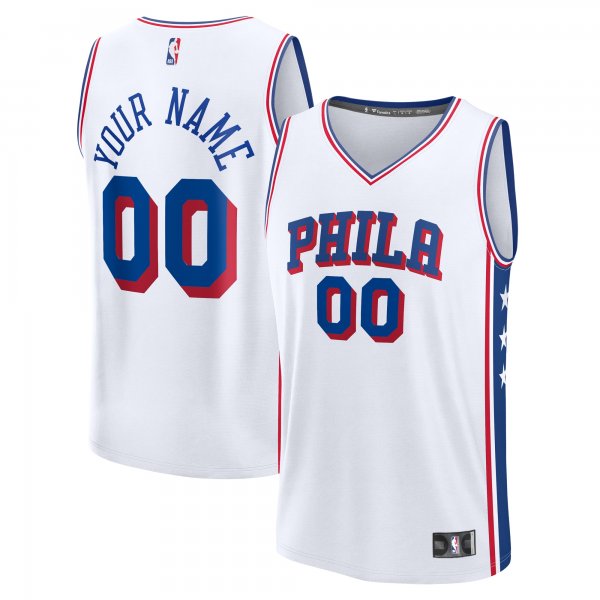 Men's Philadelphia 76ers  Fanatics White Custom Fast Break Jersey - Association Edition