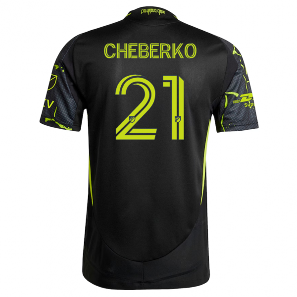 adidas Yevhen Cheberko Columbus Crew Away Jersey w/ MLS Patches 25/26 (Black/Yellow)