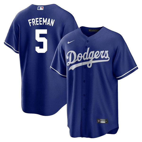 Men's Los Angeles Dodgers #5 Freddie Freeman Alternate Royal Jersey