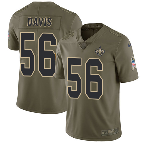 Nike New Orleans Saints #56 DeMario Davis Olive Men's Stitched NFL Limited 2017 Salute To Service Jersey