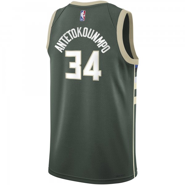 Youth Milwaukee Bucks Giannis Antetokounmpo Nike Hunter Green Swingman Jersey - Icon Edition