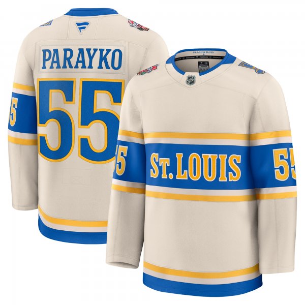 Colton Parayko #55 St.Louis Blues Fanatics 2025 NHL Winter Classic Premium Player Cream Jersey