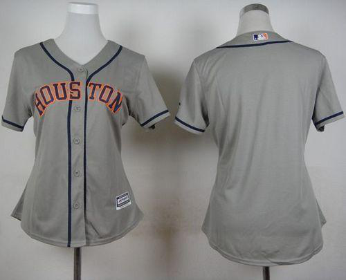 Houston Astros Blank Grey Road Women's Stitched MLB Jersey