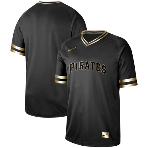 Pittsburgh Pirates Blank Black Gold Stitched MLB Jersey