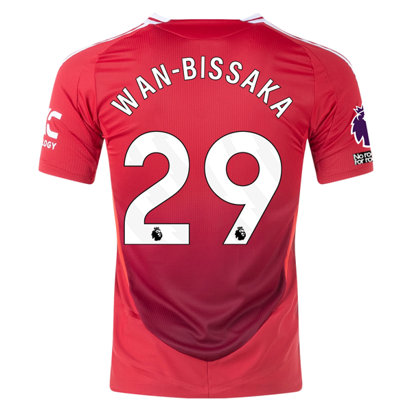adidas Manchester United Aaron Wan-Bissaka Home Jersey w/ EPL + No Room For Racism Patches 24/25 (MUFC Red/Bright Red)