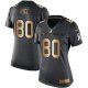 Nike San Francisco 49ers #80 Jerry Rice Black Women's Stitched NFL Limited Gold Salute to Service Jersey