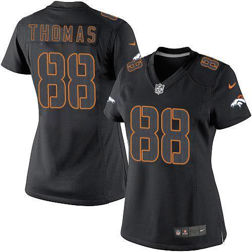 Nike Denver Broncos #88 Demaryius Thomas Black Impact Women's Stitched NFL Limited Jersey