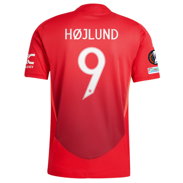 adidas Manchester United Rasmus Højlund Home Jersey w/ Europa League Patches 24/25 (MUFC Red/Bright Red)