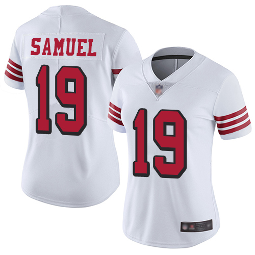 San Francisco 49ers #19 Deebo Samuel White Rush Women's Stitched NFL Vapor Untouchable Limited Jersey