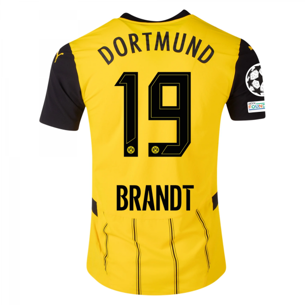 Puma Borussia Dortmund Julian Brandt Home Jersey w/ Champions League Patches 24/25 (Faster Yellow/Puma Black)