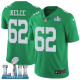 Men's Nike NFL Philadelphia Eagles #62 Jason Kelce Limited Green Rush Vapor Untouchable Super Bowl LII Jersey