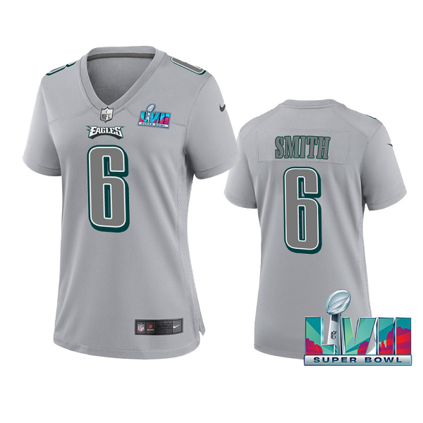 Women's Philadelphia Eagles DeVonta Smith Gray Super Bowl LVII Atmosphere Jersey