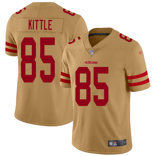 San Francisco 49ers #85 George Kittle Gold Men's Stitched NFL Limited Inverted Legend Jersey