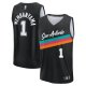 Men's San Antonio Spurs #1 Victor Wembanyama Fanatics Black 2025/26 City Edition Fast Break Jersey
