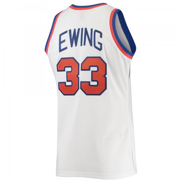 Men's New York Knicks Patrick Ewing Mitchell & Ness White 1985/86 Hardwood Classics Jersey