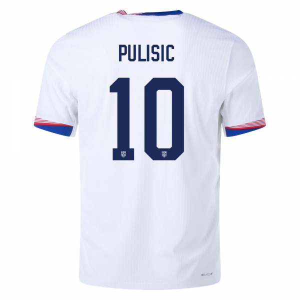 Nike Mens United States Christian Pulisic Match Home Jersey 24/25 (White/Obsidian)
