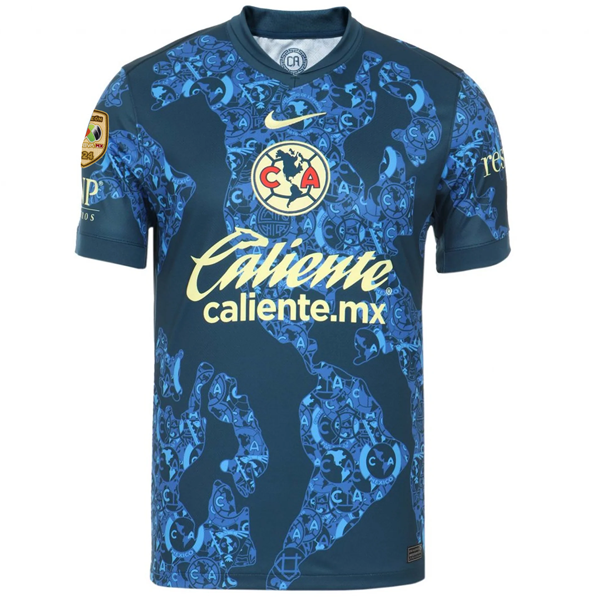 Nike Club America Fidalgo Away Jersey w/ Liga MX C24 Patch 24/25 (Valerian Blue/Lemon Chiffon)