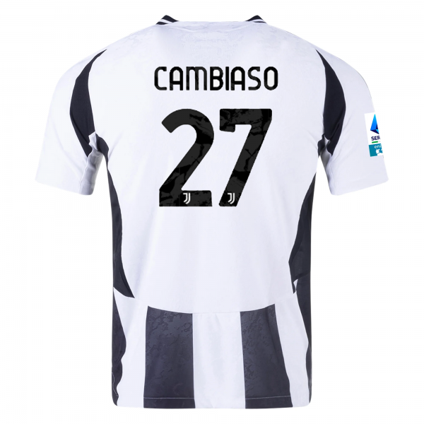adidas Juventus Andrea Cambiaso Home Jersey w/ Serie A Patch 24/25 (White/Black)