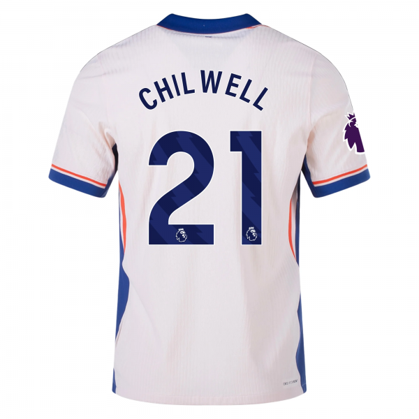Nike Chelsea Ben Chilwell Away Jersey w/ EPL Patch 24/25 (Guava Ice/Rush Blue)