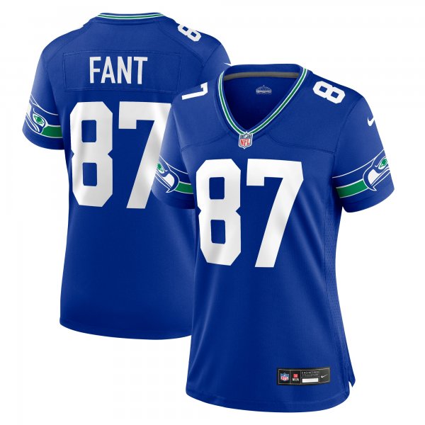 Women's Seattle Seahawks Noah Fant Nike Royal Throwback Player Game Jersey