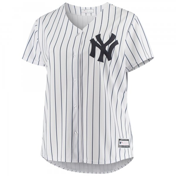 Women's New York Yankees Derek Jeter White Plus Size Replica Player Jersey