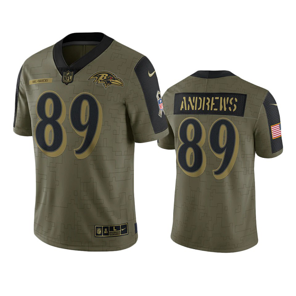 Baltimore Ravens Mark Andrews Olive 2021 Salute To Service Limited Men's NFL Jersey