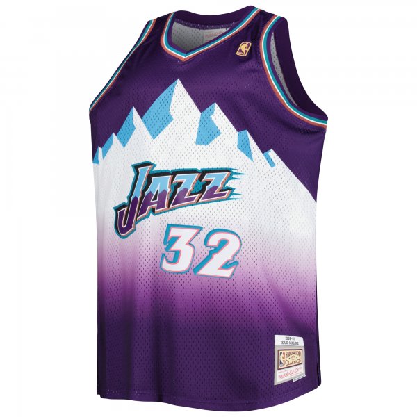 Men's Utah Jazz Karl Malone Mitchell & Ness Purple Big & Tall Hardwood Classics 1996/97 Swingman Jersey