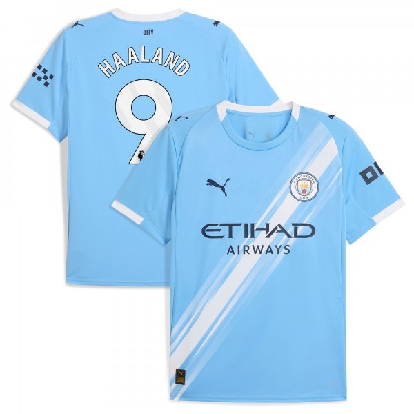 Erling Haaland Manchester City Puma 2025/26 Home Replica Player Jersey - Sky Blue