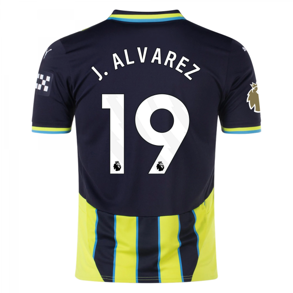 Puma Manchester City Julian Alvarez Away Jersey w/ EPL + Club World Cup Patch 24/25 (New Navy/Yellow Glow)