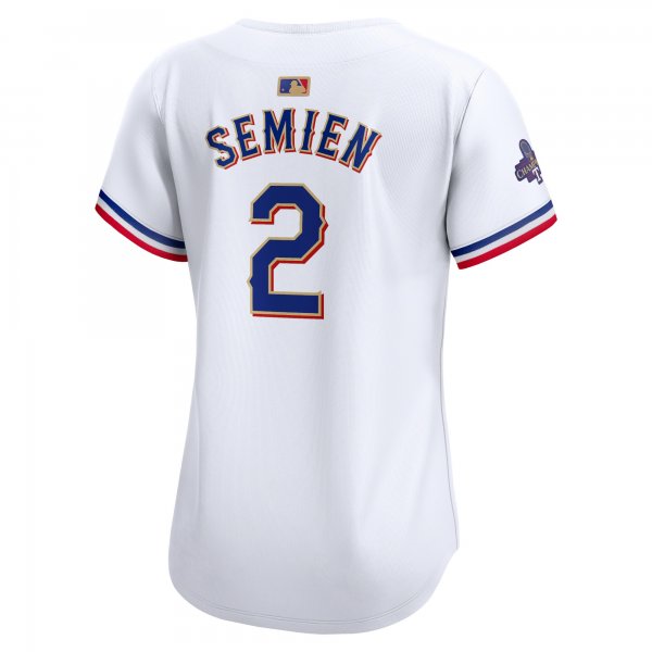 Women's Texas Rangers Marcus Semien Nike White 2024 Gold Collection Limited Player Jersey