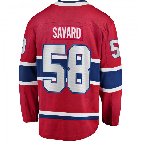 Men's Montreal Canadiens David Savard Fanatics Red Home Breakaway Player Jersey