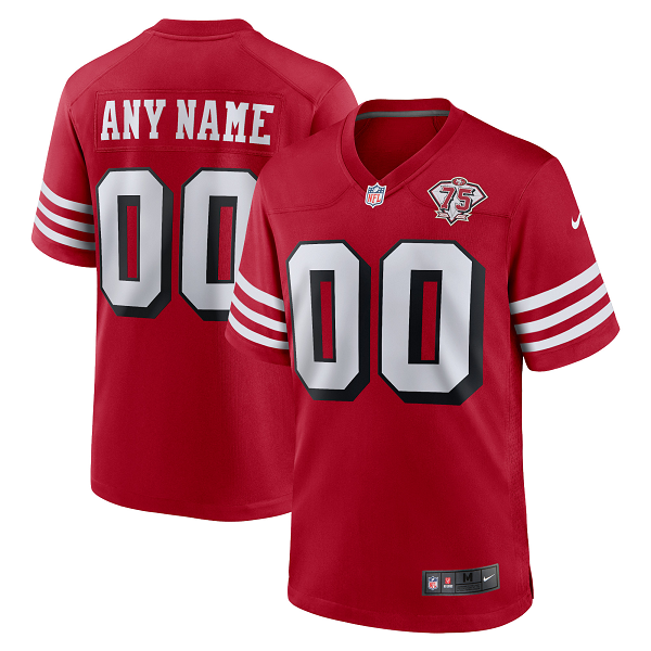 Men's San Francisco 49ers Nike Scarlet 75th Anniversary Alternate Custom Limited Jersey