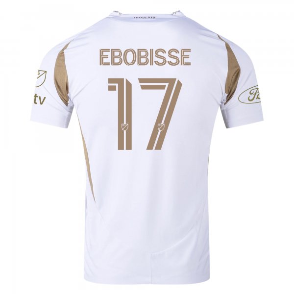 adidas Jeremy Ebobisse LAFC Away Jersey w/ MLS + Apple + Ford Logo 25/26 (White/Gold)