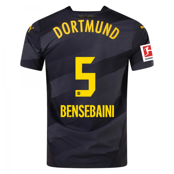 Puma Borussia Dortmund Ramy Bensebaini Away Jersey w/ Bundesliga Patch 24/25 (Puma Black/Faster Yellow)