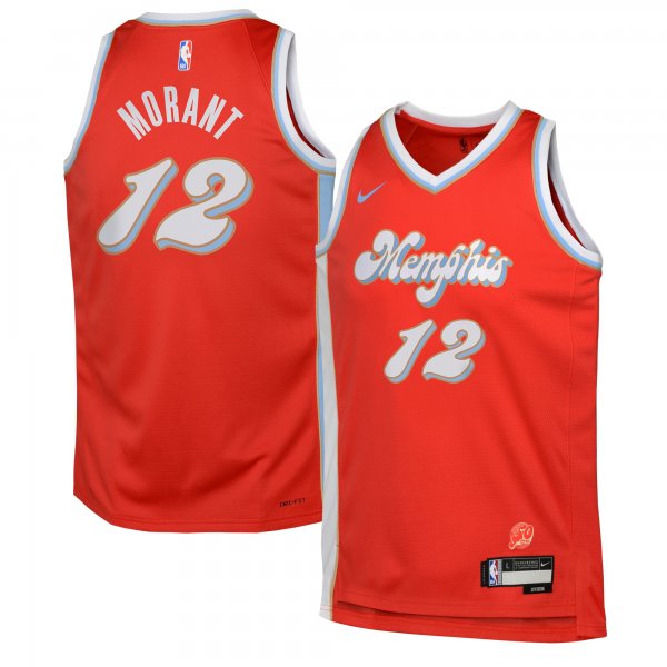 Ja Morant #12 Memphis Grizzlies Nike Youth 2024/25 Swingman City Edition Red Player Jersey