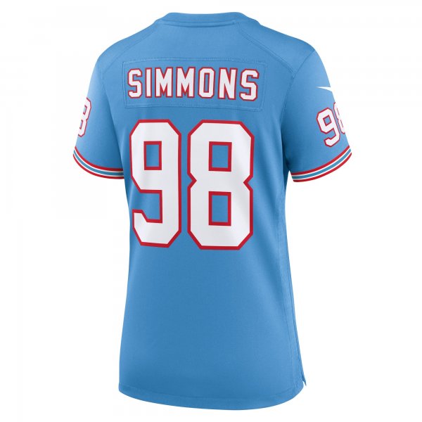 Women's Tennessee Titans Jeffery Simmons Nike Light Blue Player Jersey