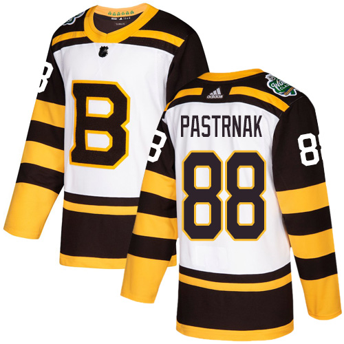 Adidas Boston Bruins #88 David Pastrnak White 2019 Winter Classic Stitched NHL Jersey