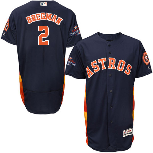 Houston Astros #2 Alex Bregman Navy Blue Flexbase Collection 2017 World Series Champions Stitched MLB Jersey