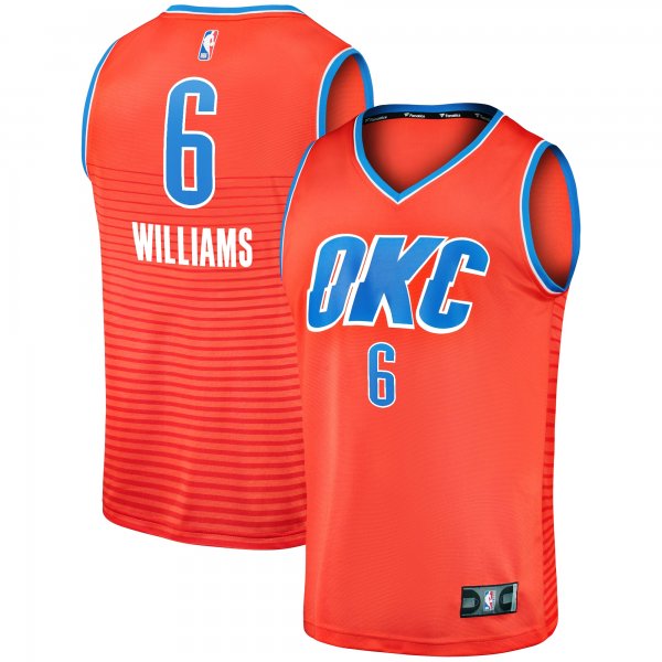 Men's Oklahoma City Thunder Jaylin Williams Fanatics Orange Fast Break Replica Player Jersey - Statement Edition