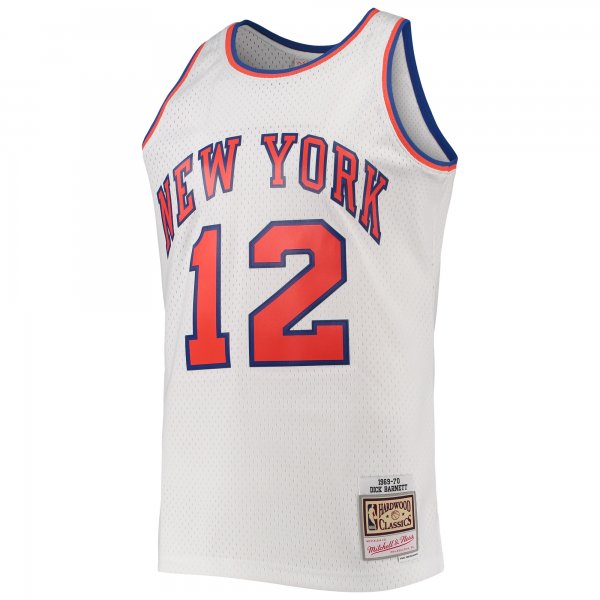 Men's New York Knicks Dick Barnett Mitchell & Ness White 1969/70 Hardwood Classics Swingman Jersey