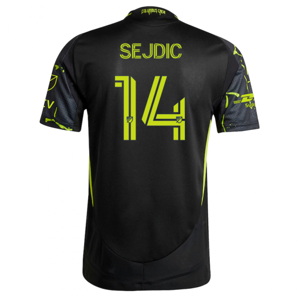 adidas Amar Sejdić Columbus Crew Away Jersey w/ MLS Patches 25/26 (Black/Yellow)