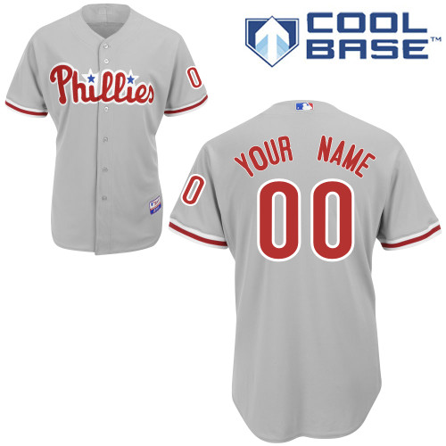 Philadelphia Phillies Personalized Grey Cool Base MLB Jersey (S-3XL)