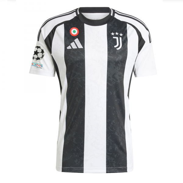 adidas Juventus Federico Gatti Home Jersey w/ Champions League + Copa Italia Patches 24/25 (White/Black)