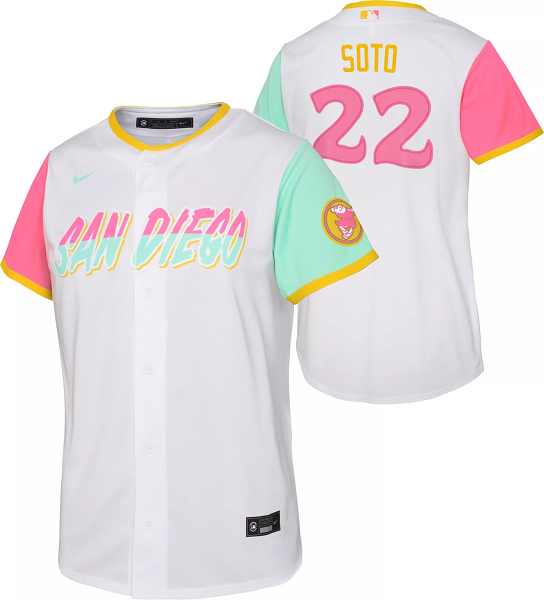 Youth San Diego Padres #22 Juan Soto White Cool Base Jersey