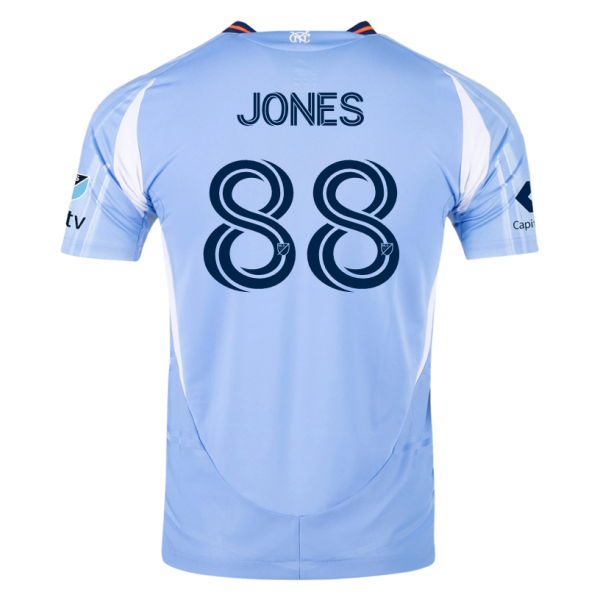 adidas Malachi Jones New York City FC Home Jersey 25/26 w/ MLS Patches (Bahia Light Blue)