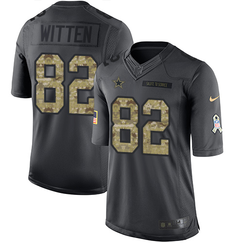 Nike Dallas Cowboys #82 Jason Witten Black Men's Stitched NFL Limited 2016 Salute To Service Jersey